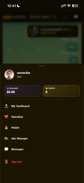 Profile, wallet and points