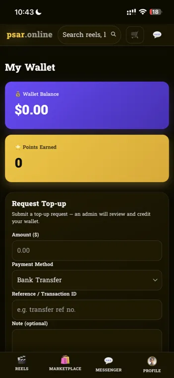 Wallet and top-up